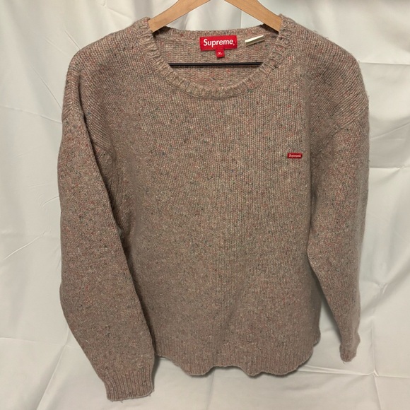 Supreme Speckle Small Box Logo Crewneck Sweater Wool Multicolor Size XL FW22 - Picture 2 of 8